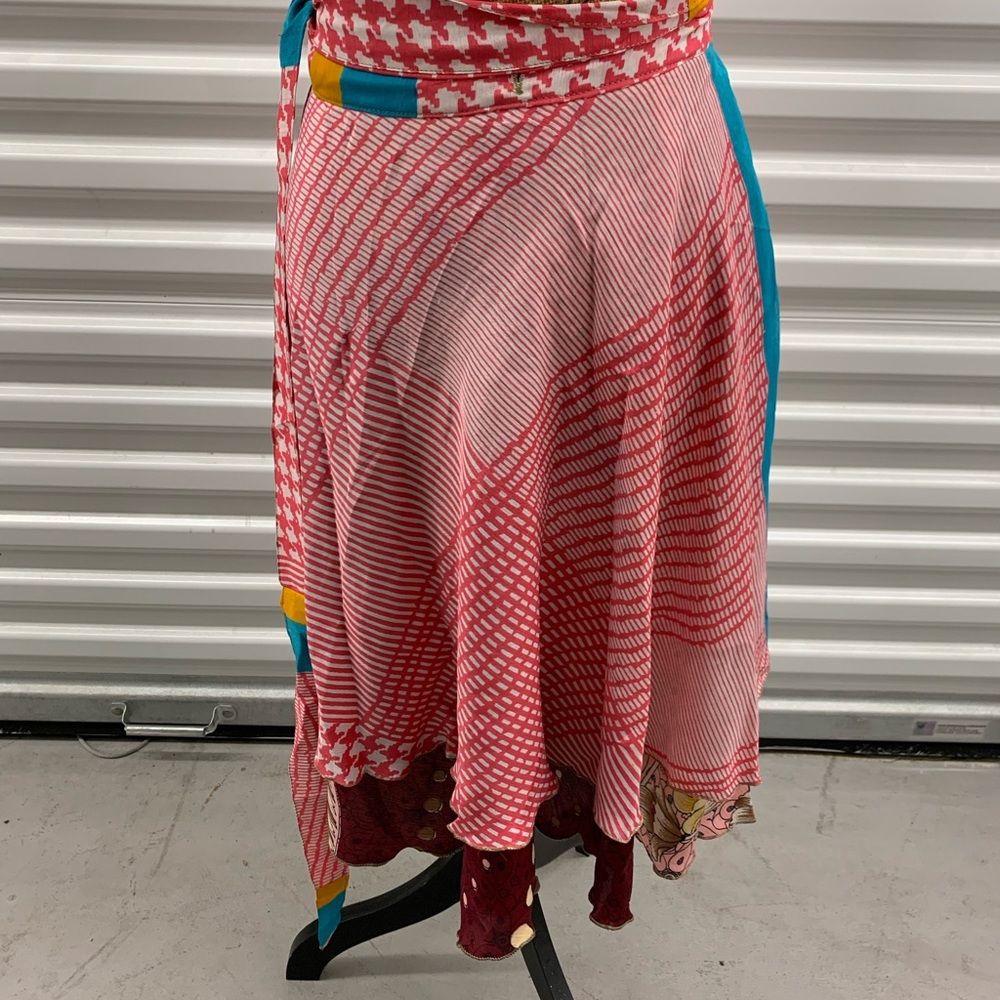 Grow With Me Silk Wrap Skirt Upcycled Sarees Fits Toddler-Girls 8/10